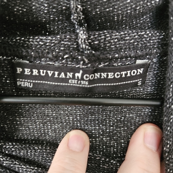 Peruvian Connection silver sparkle turtleneck sweater size S - Picture 4 of 7